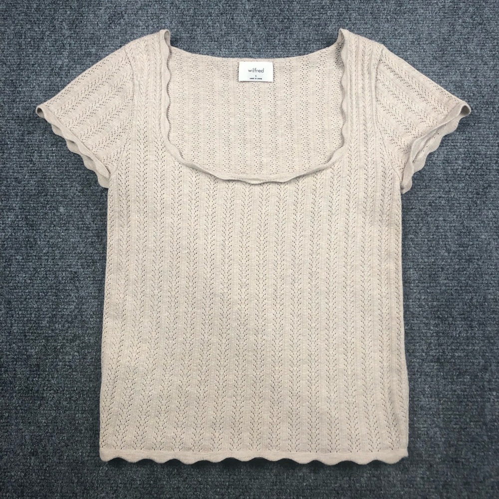 Wilfred Women’s Scalloped Knit Scoop Neck Top